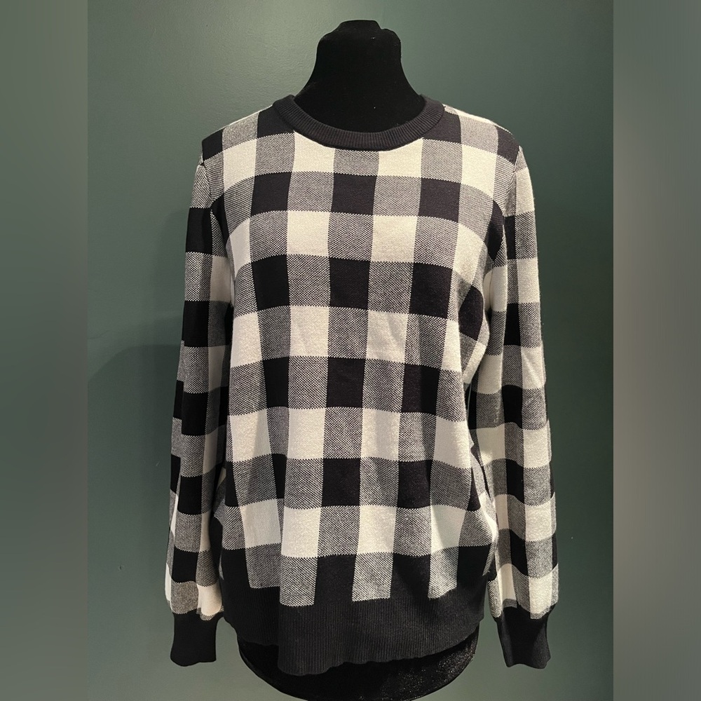 Marled Checkered Sweater